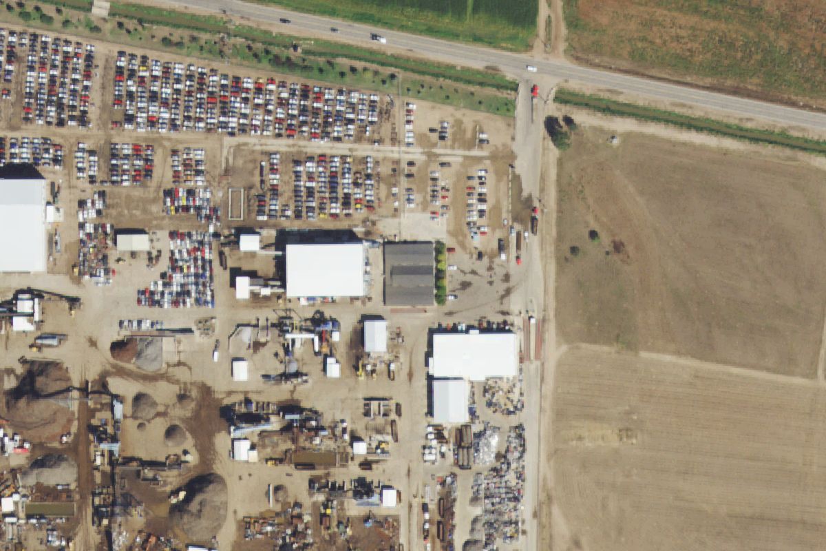 Aerial photo of Andersen's U-Pull-It at 1490 East 8th Street