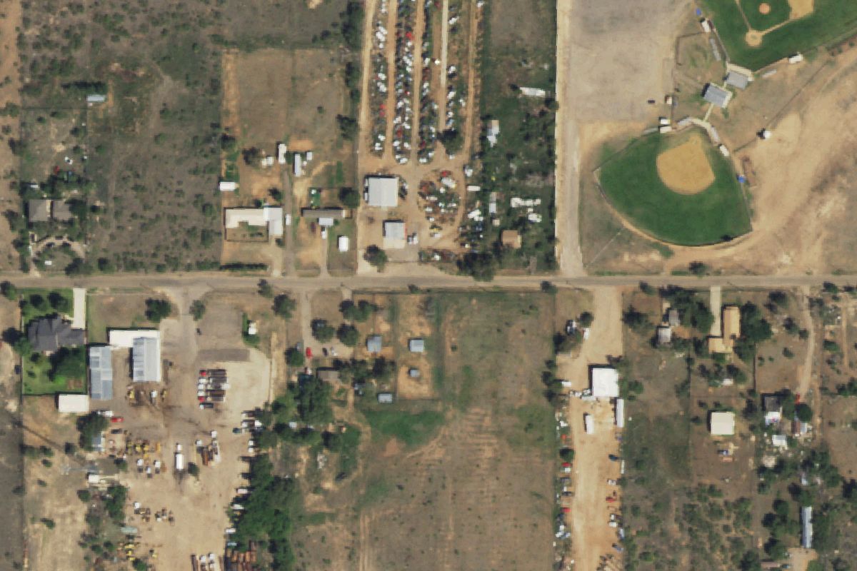 Aerial photo of Clarks Auto Salvage at 112 W Cottonwood St