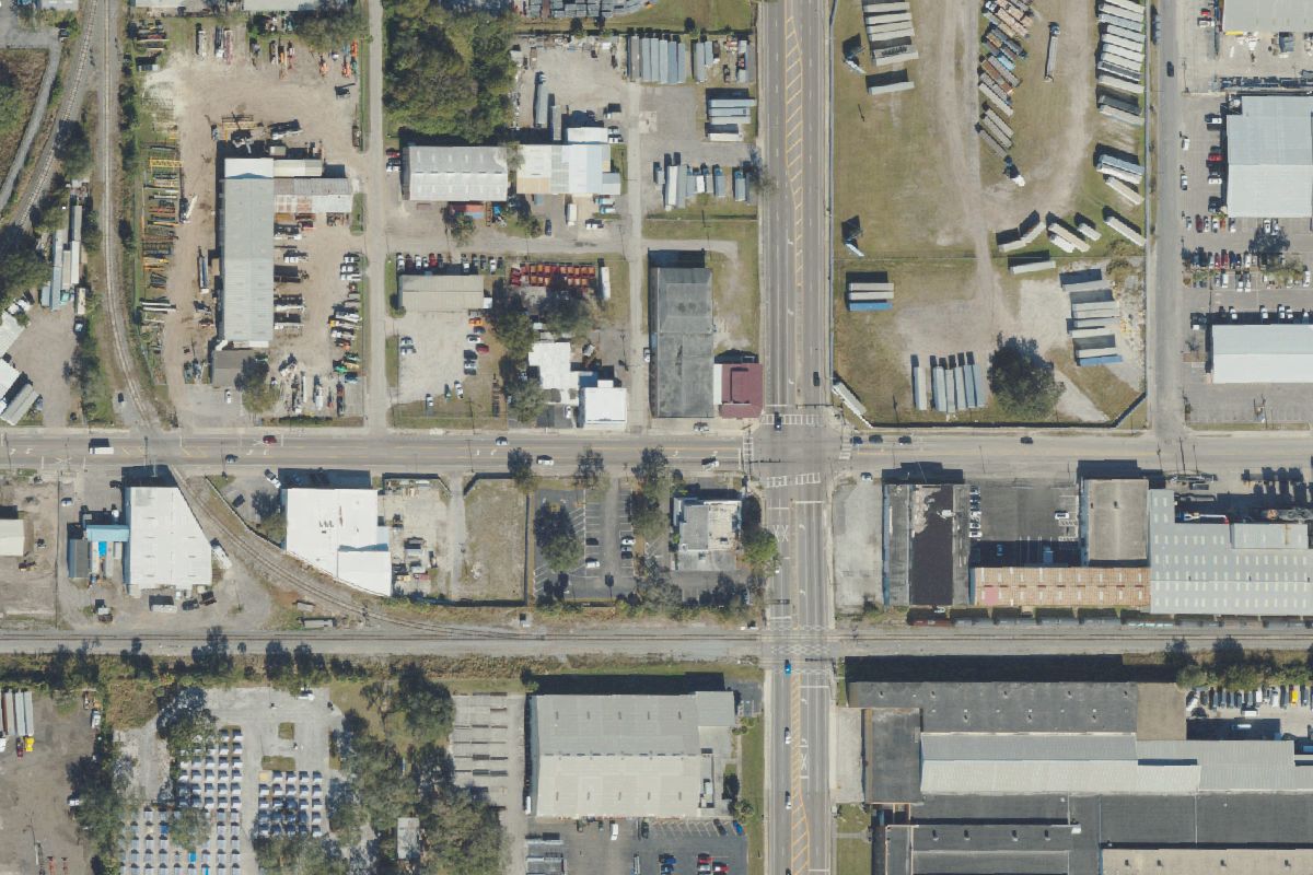 Aerial photo of TMT Salvage at 3820 E 7th Ave