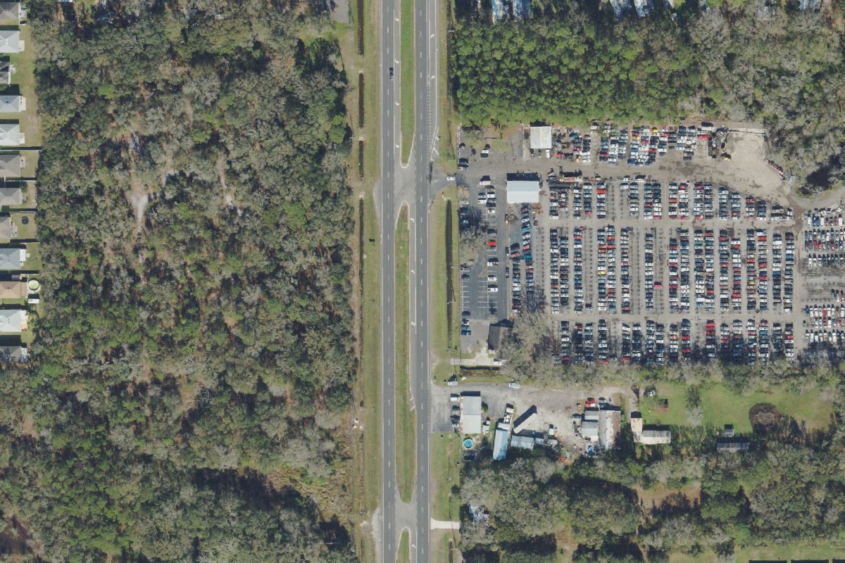 Aerial photo of Metal Recyclers at 7623 US Highway 98 N