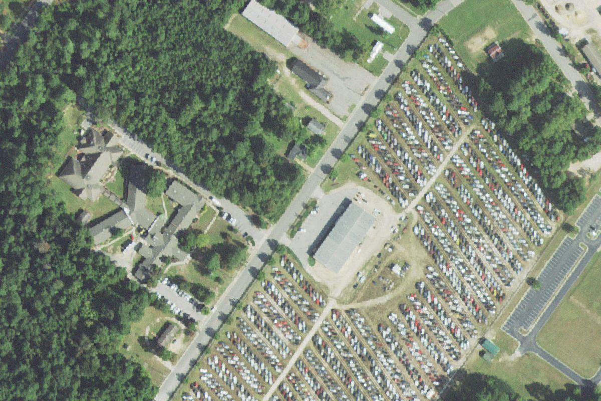 Aerial photo of McLamb's Auto Salvage