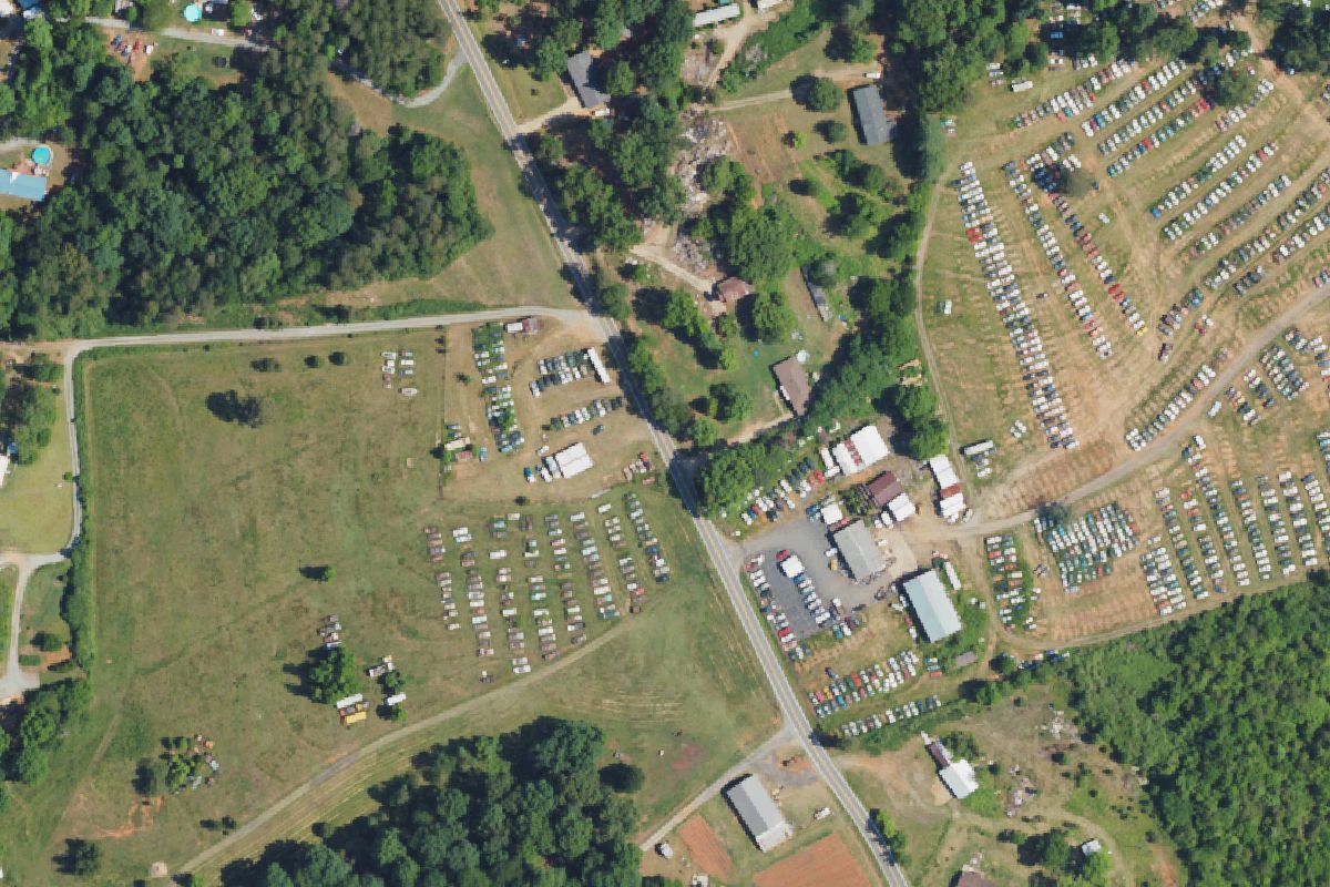 Aerial photo of Hudson's Used Cars & Parts