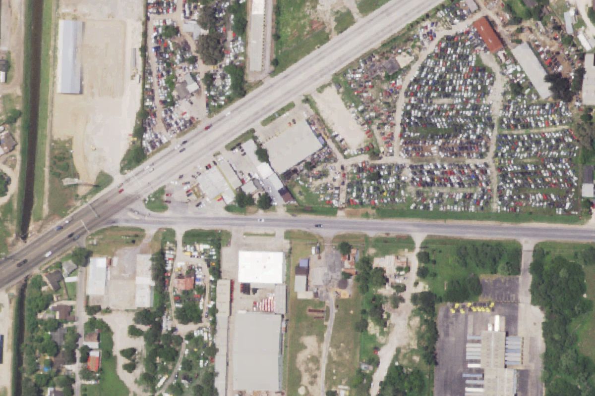 Aerial photo of Heles Used Auto Parts at 6925 Padre Island Hwy