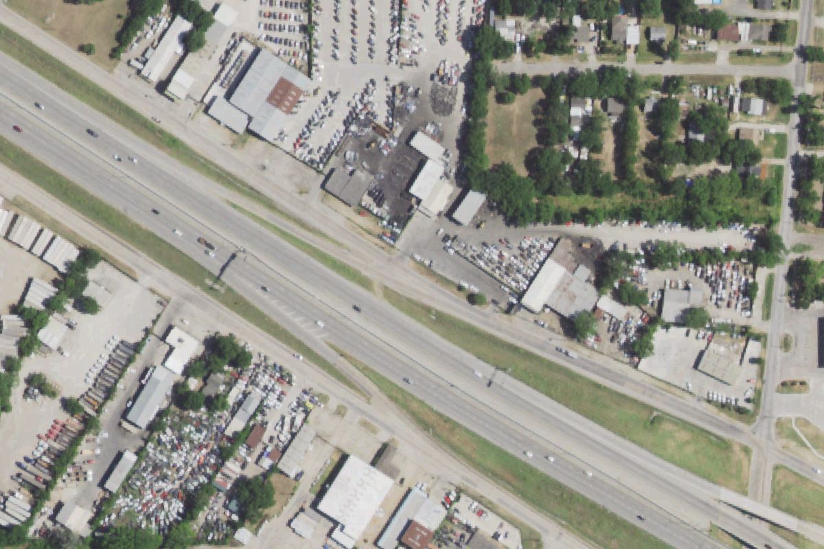Aerial photo of Dallas Pick a Part at 10815 C F Hawn Freeway