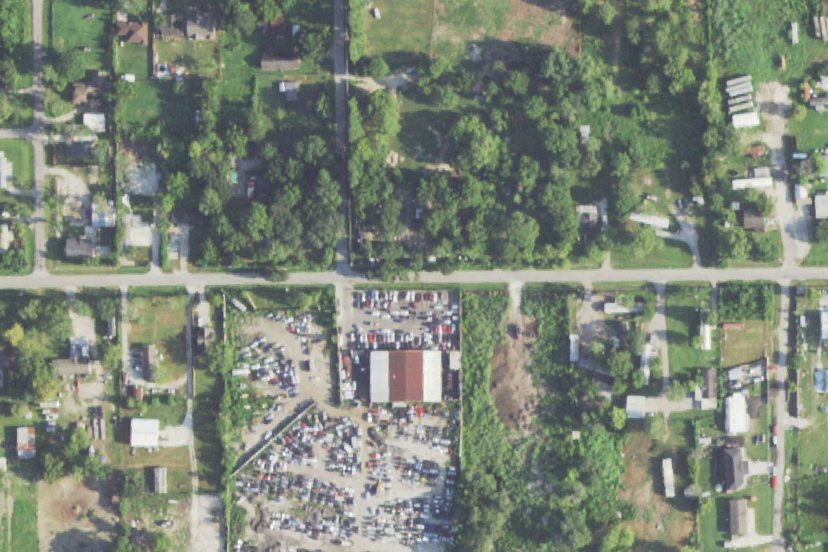 Aerial photo of Sam's Auto Salvage at 8002 Furay Rd