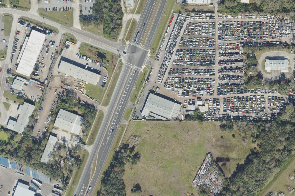 Aerial photo of Langston's Used Auto Parts at 8011 Highway 301 N