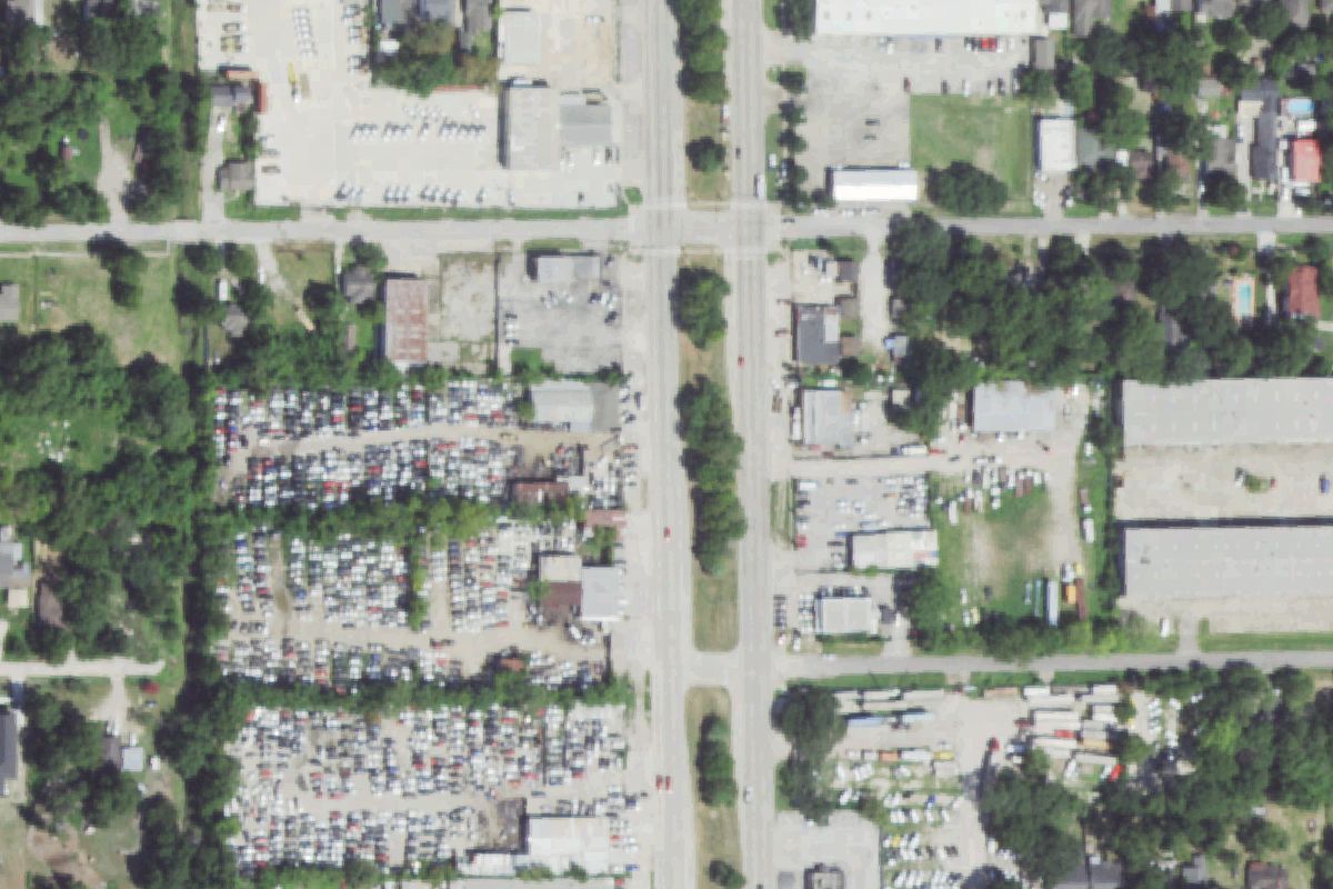 Aerial photo of S S Used Auto Parts at 6805 N Shepherd Dr