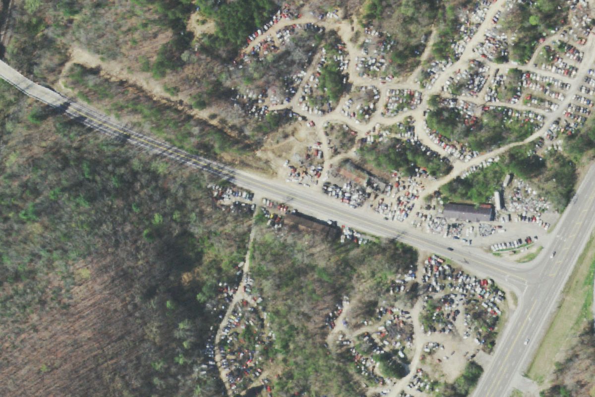 Aerial photo of Glenn's Auto Parts