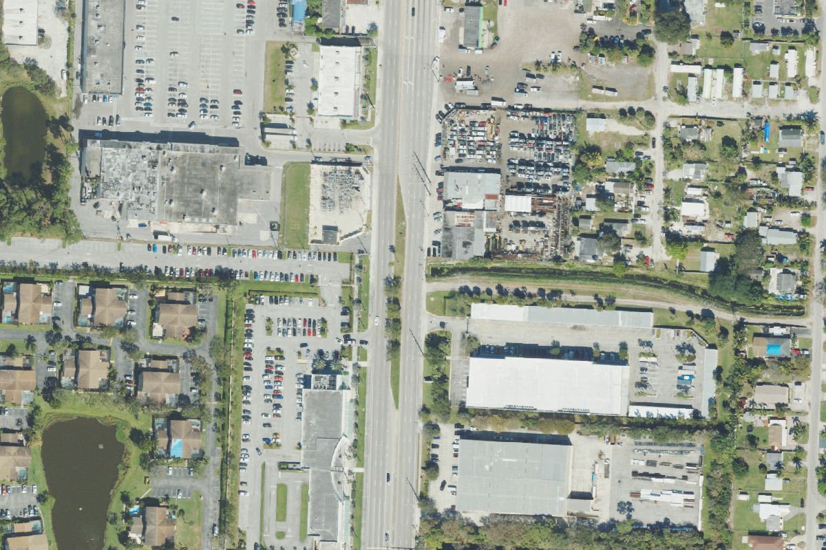 Aerial photo of Ernies Affordable Auto Salvage at 4100 S. Military Trail