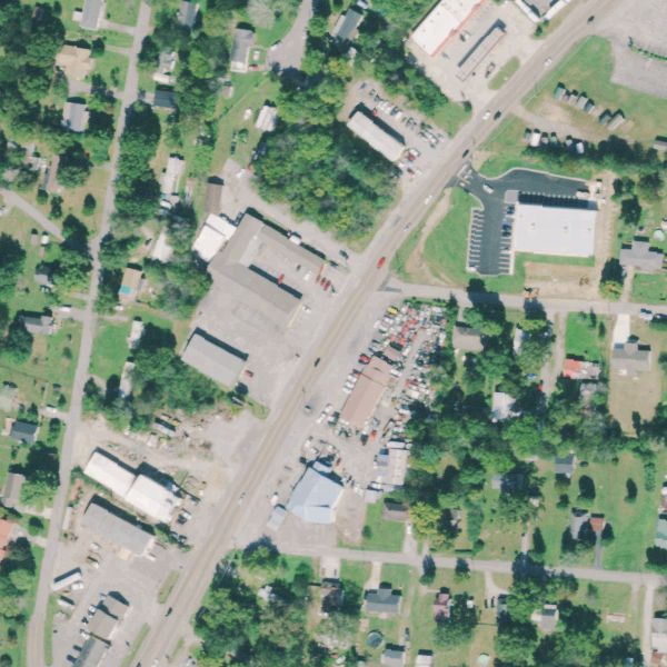 Aerial photo of Paul's New & Used Auto Parts